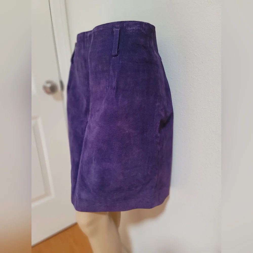 Vintage Express Purple Suede Skirt - Picture 4 of 12